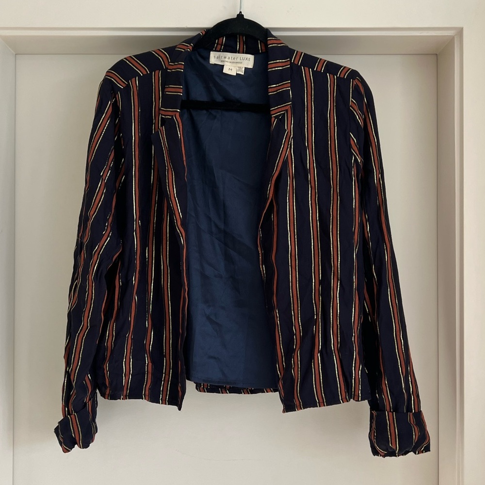 Saltwater LUXE Navy Striped Blazer